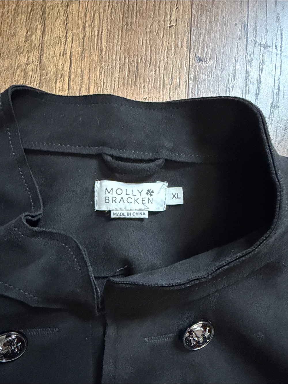 Molly Bracken Black Double-Breasted Military Jacket - Picture 2 of 12